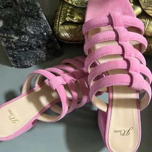 J Crew Pink Suede Sandals